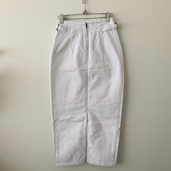 ASOS White Denim Midi Skirt Sz 0/24 - Picture 4 of 4